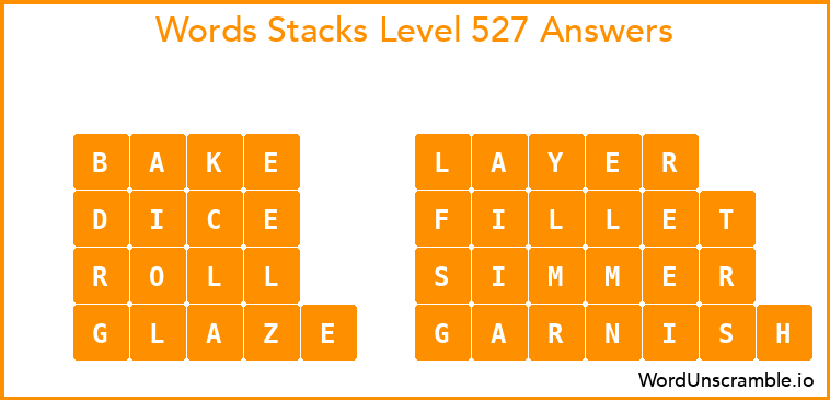 Word Stacks Level 527 Answers