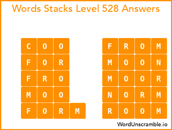 Word Stacks Level 528 Answers