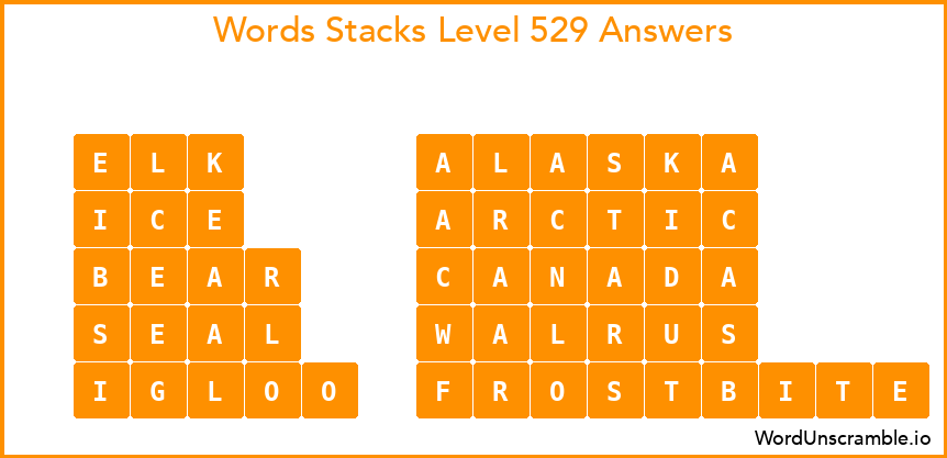 Word Stacks Level 529 Answers