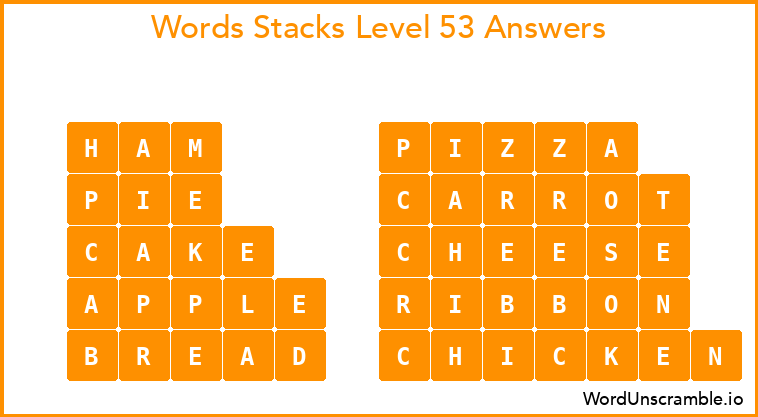 Word Stacks Level 53 Answers