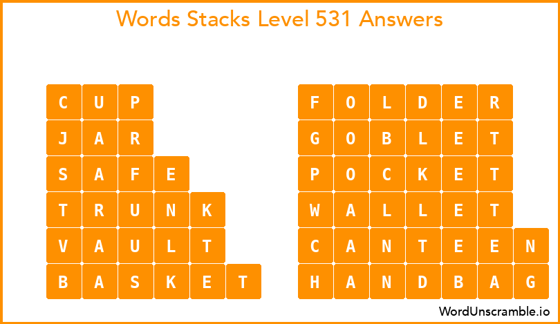 Word Stacks Level 531 Answers