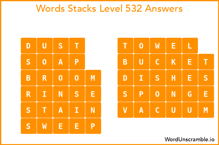 Word Stacks Level 532 Answers