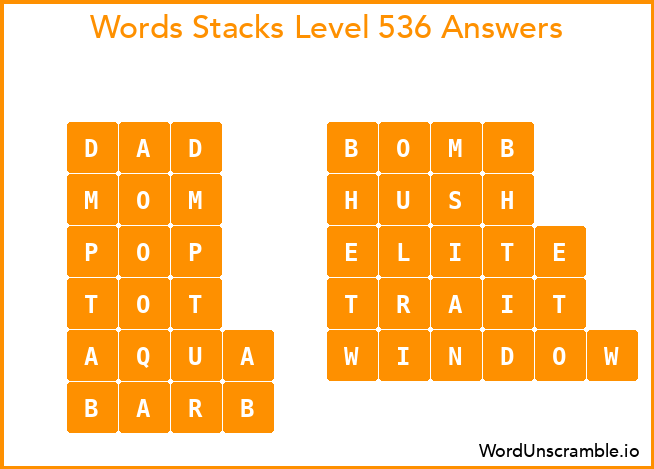 Word Stacks Level 536 Answers