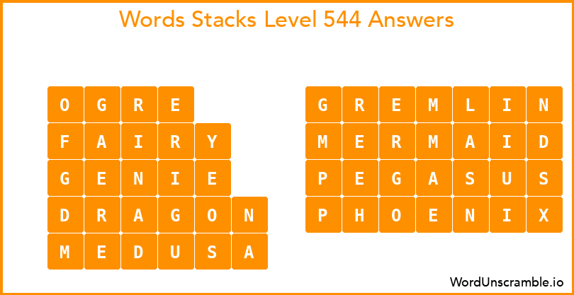 Word Stacks Level 544 Answers