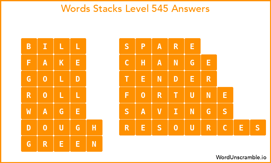 Word Stacks Level 545 Answers