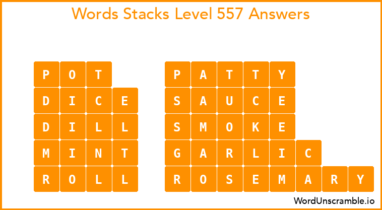 Word Stacks Level 557 Answers