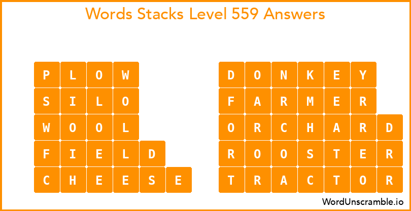 Word Stacks Level 559 Answers