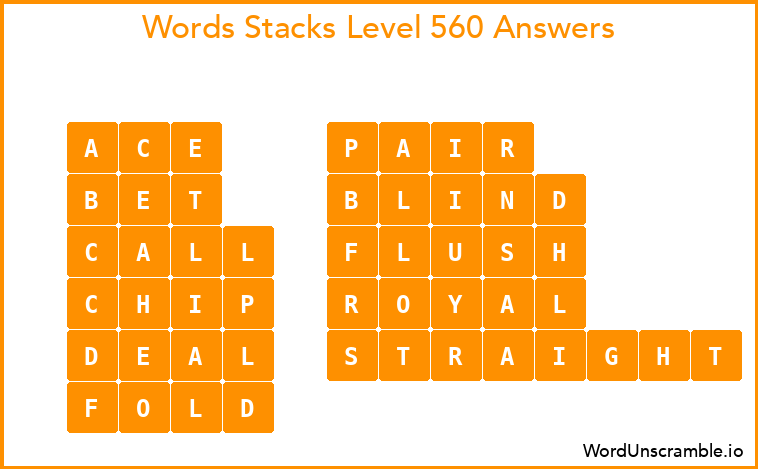 Word Stacks Level 560 Answers