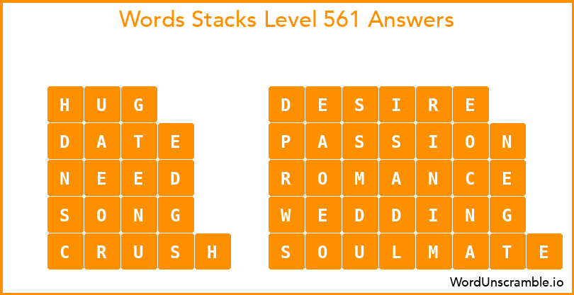 Word Stacks Level 561 Answers