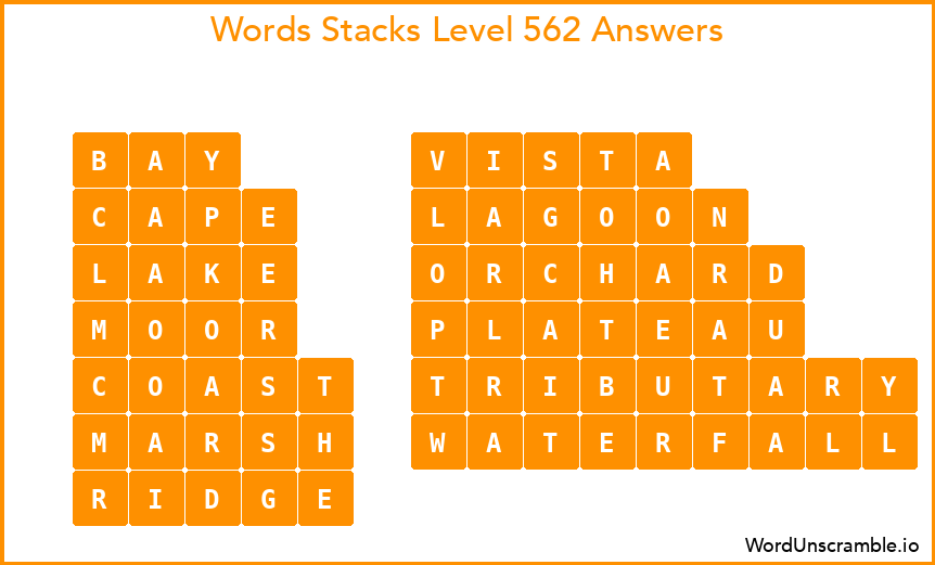 Word Stacks Level 562 Answers