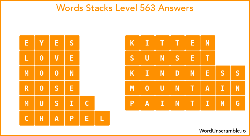 Word Stacks Level 563 Answers