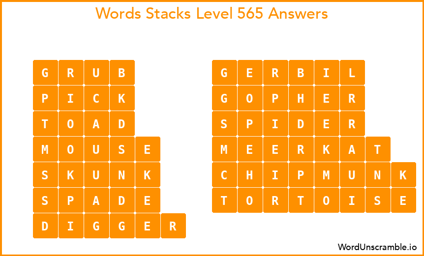 Word Stacks Level 565 Answers