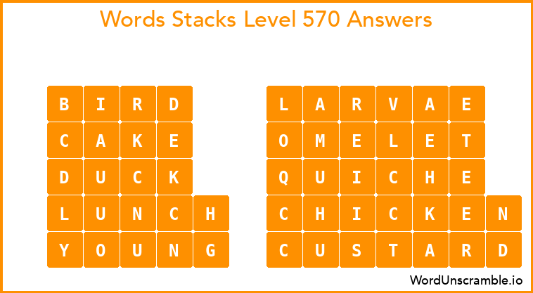Word Stacks Level 570 Answers