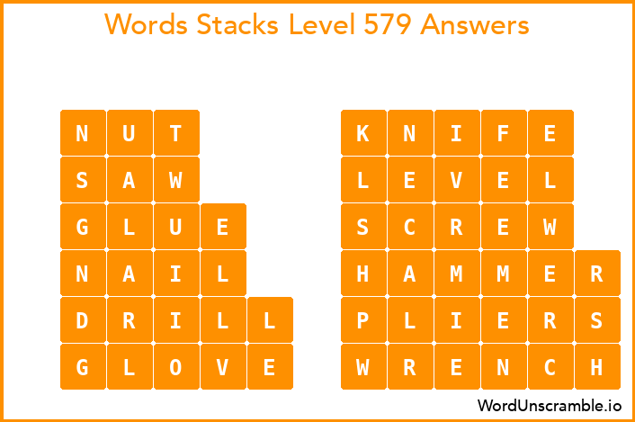 Word Stacks Level 579 Answers