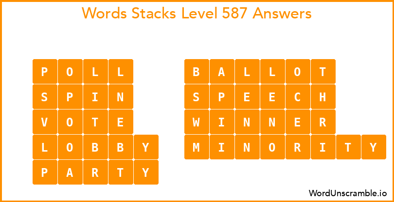 Word Stacks Level 587 Answers