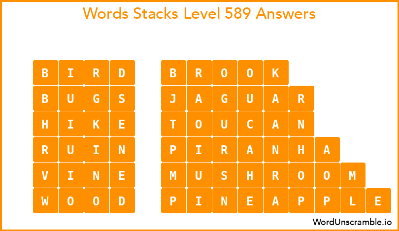 Word Stacks Level 589 Answers