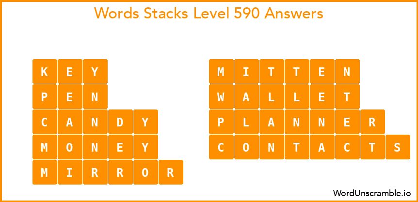 Word Stacks Level 590 Answers