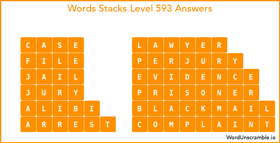 Word Stacks Level 593 Answers