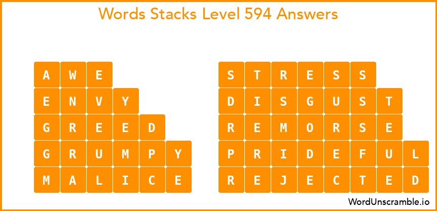 Word Stacks Level 594 Answers