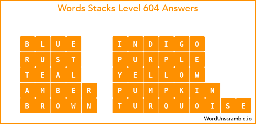 Word Stacks Level 604 Answers