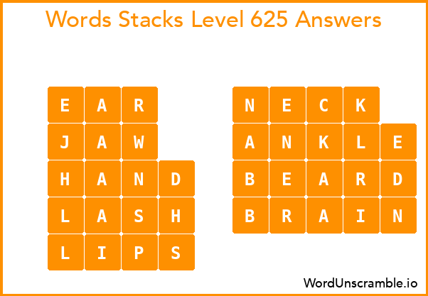 Word Stacks Level 625 Answers