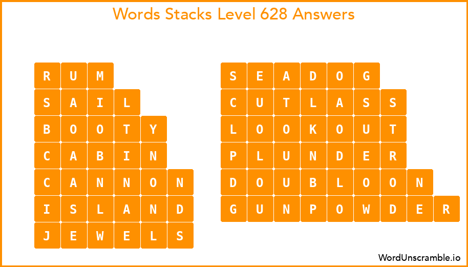 Word Stacks Level 628 Answers