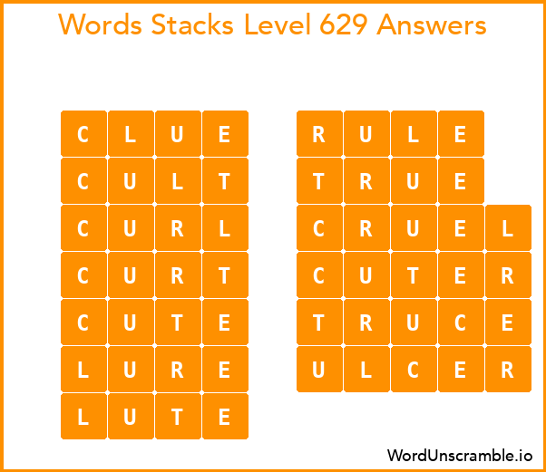 Word Stacks Level 629 Answers