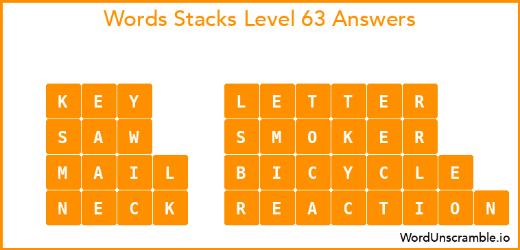 Word Stacks Level 63 Answers