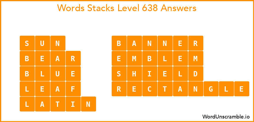 Word Stacks Level 638 Answers
