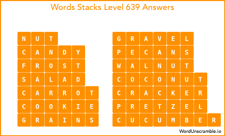 Word Stacks Level 639 Answers