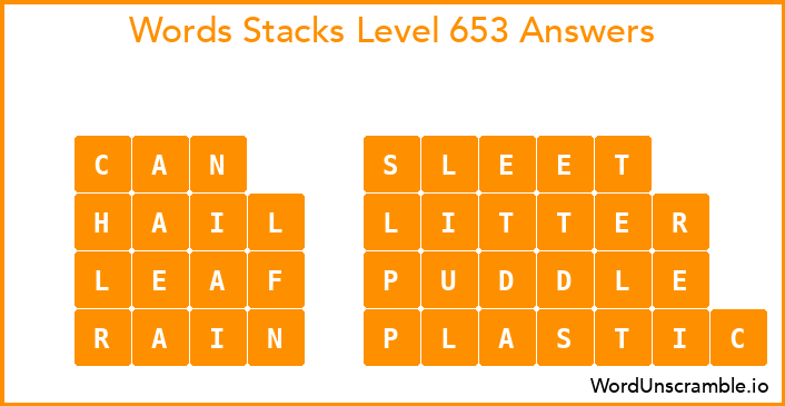 Word Stacks Level 653 Answers