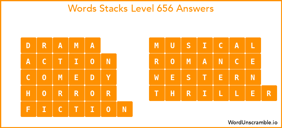 Word Stacks Level 656 Answers