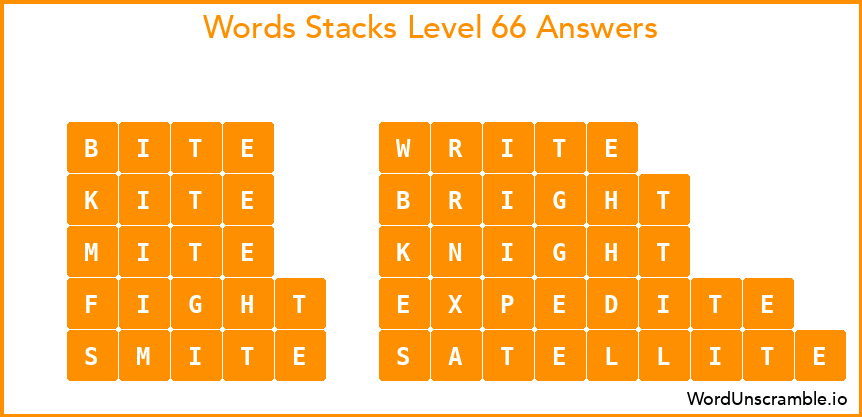 Word Stacks Level 66 Answers