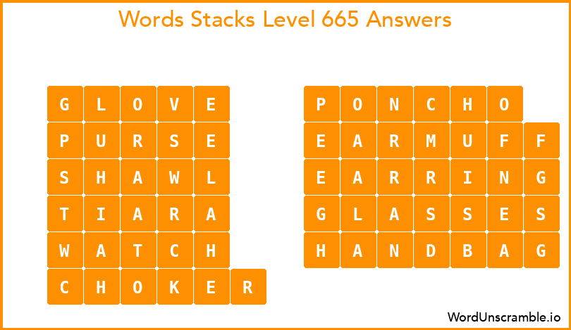 Word Stacks Level 665 Answers