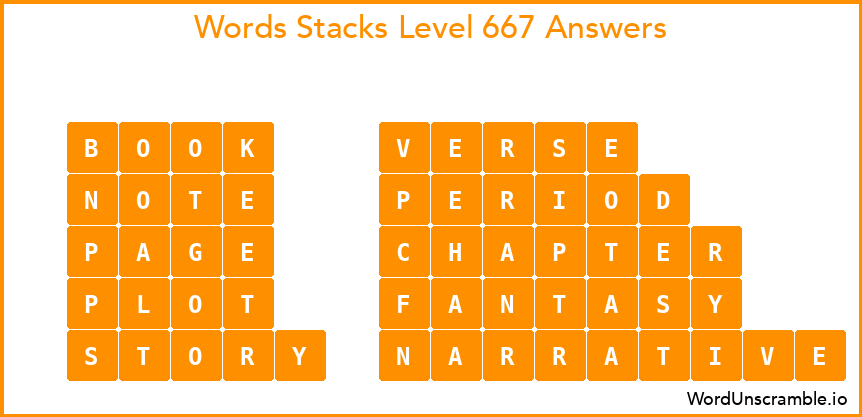 Word Stacks Level 667 Answers