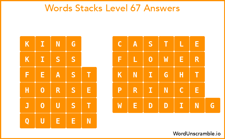 Word Stacks Level 67 Answers