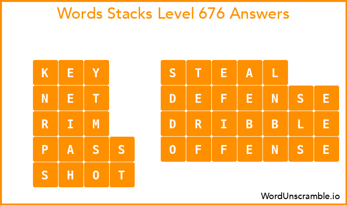 Word Stacks Level 676 Answers