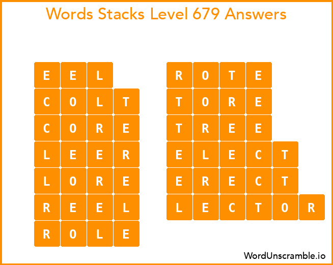 Word Stacks Level 679 Answers
