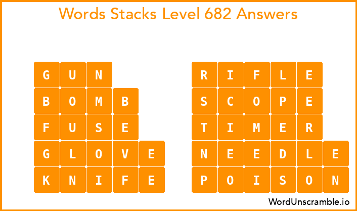 Word Stacks Level 682 Answers
