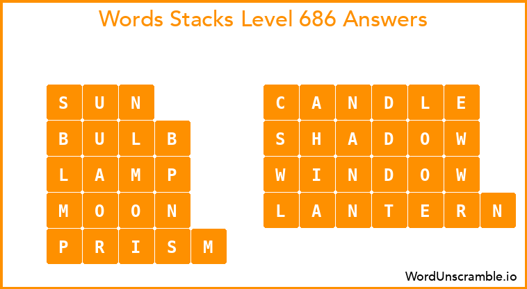 Word Stacks Level 686 Answers