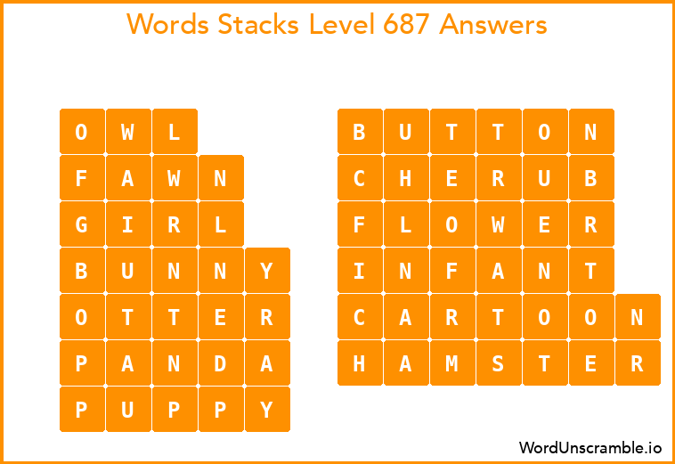 Word Stacks Level 687 Answers