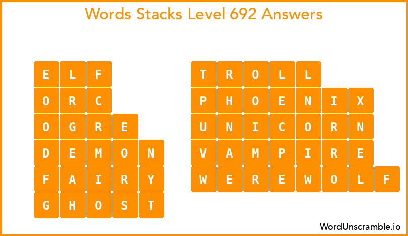 Word Stacks Level 692 Answers