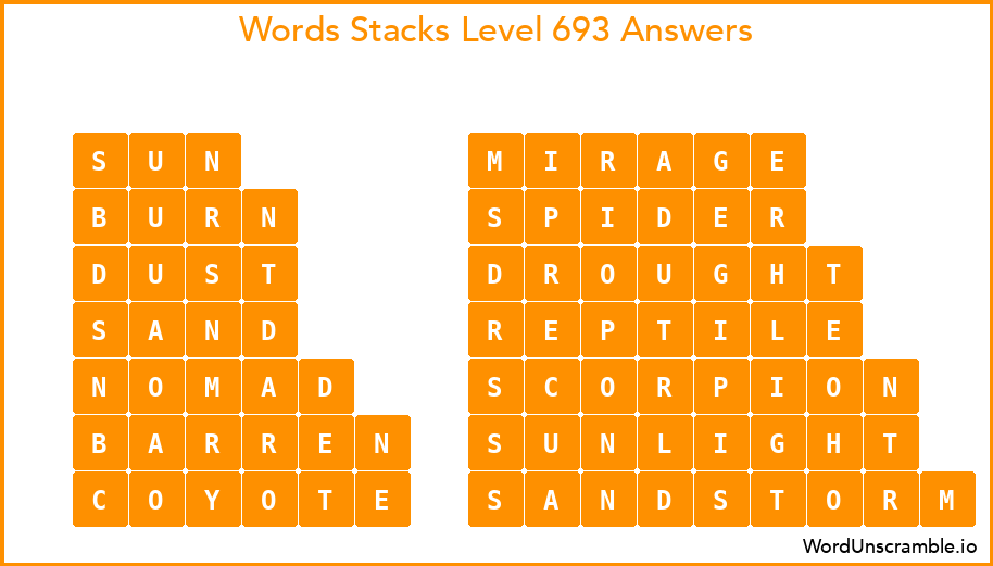 Word Stacks Level 693 Answers