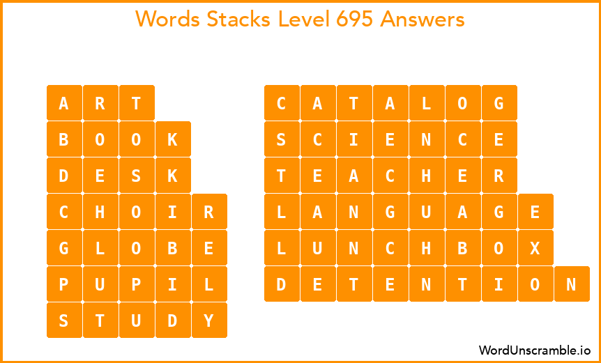 Word Stacks Level 695 Answers