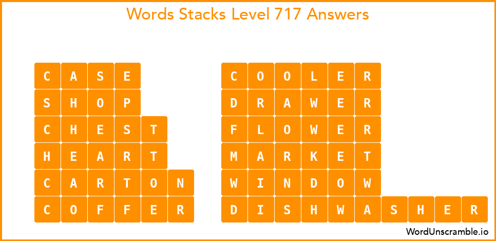Word Stacks Level 717 Answers