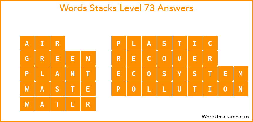 Word Stacks Level 73 Answers