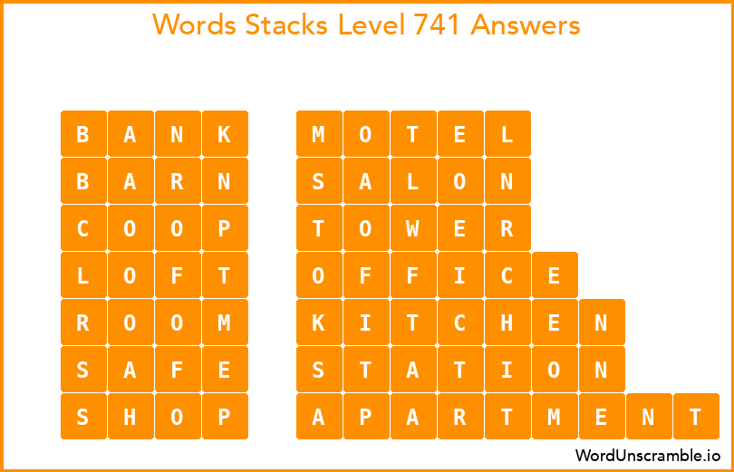 Word Stacks Level 741 Answers