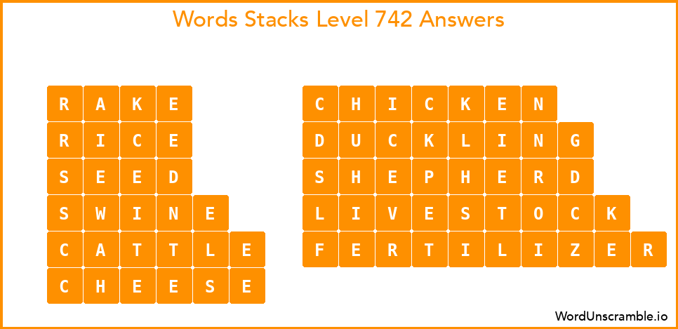 Word Stacks Level 742 Answers