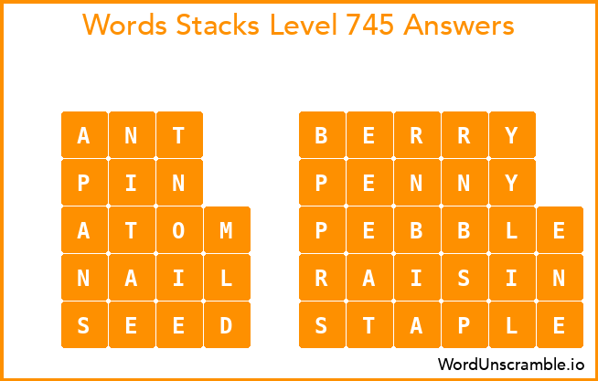 Word Stacks Level 745 Answers