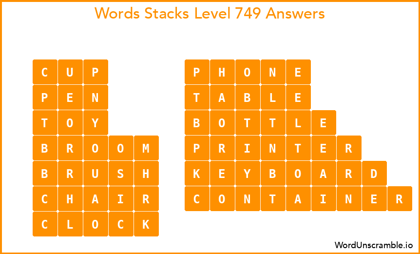 Word Stacks Level 749 Answers